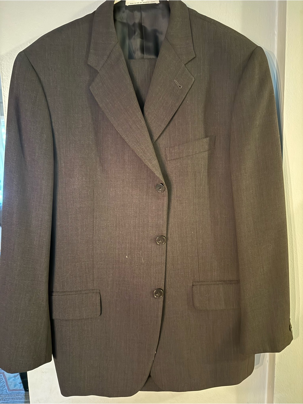 Joseph Abboud Brown Pinstripe Three-Button Suit Jacket